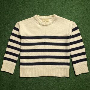 Sezane Women’s Stripe Knit Sweater White/Black XXSmall Heavyweight Knit Crewneck